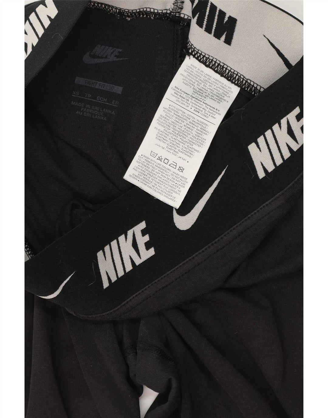 Nike Dame Leggings UK 6 XS Sort Bomuld