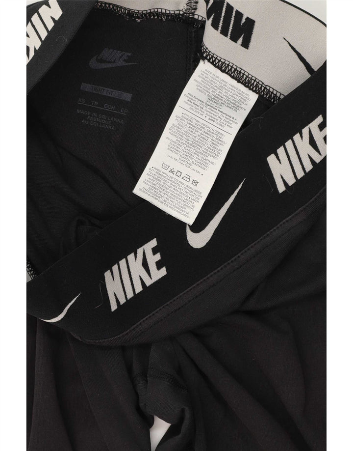 Nike Dame Leggings UK 6 XS Sort Bomuld