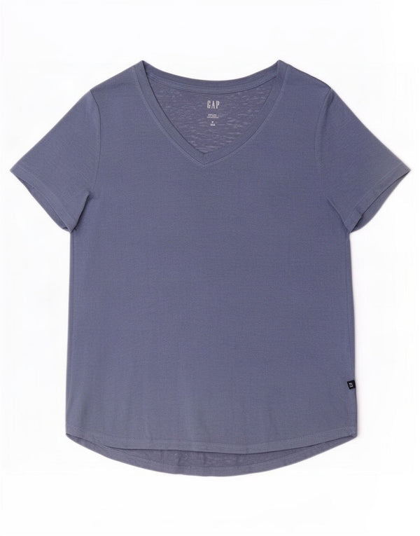 Gap Dame T-Shirt Top UK 14 Medium Blue Modal