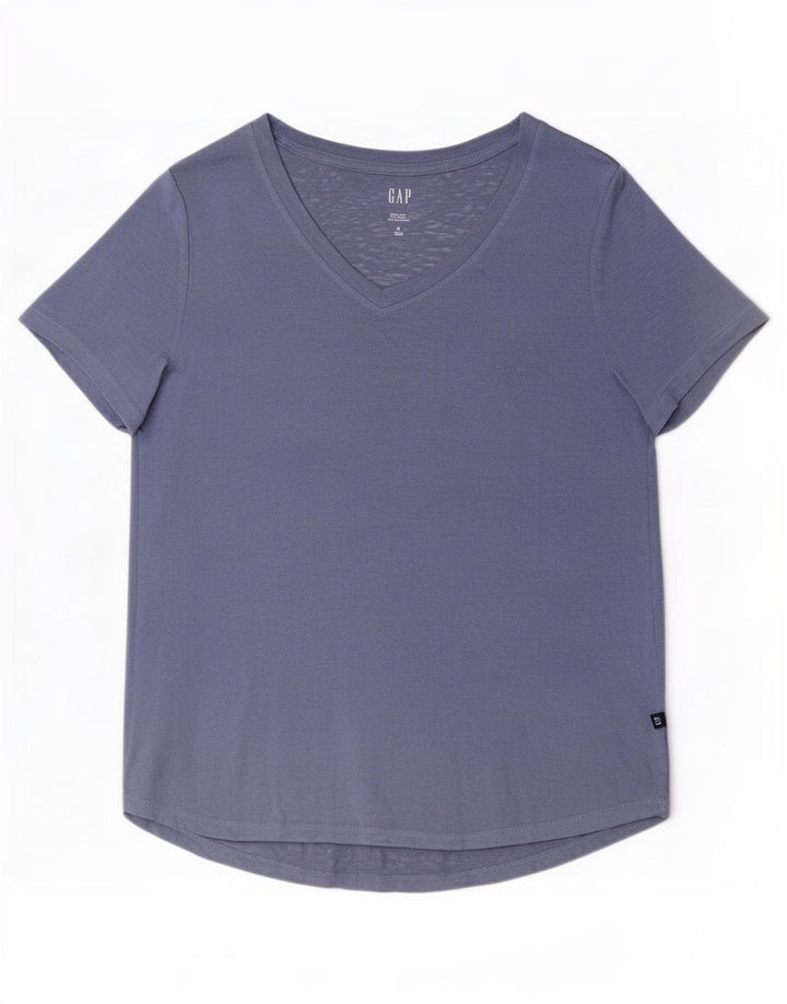 Gap Dame T-Shirt Top UK 14 Medium Blue Modal