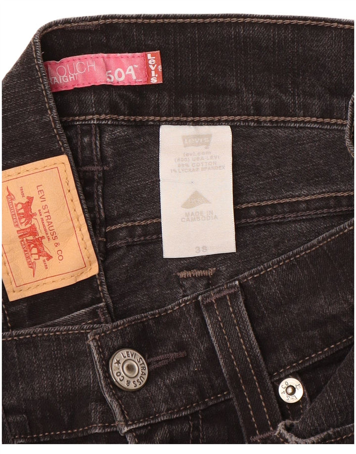 Levi's Womens 504 Straight Jeans US 3 Small W28 L30 Black Lycra