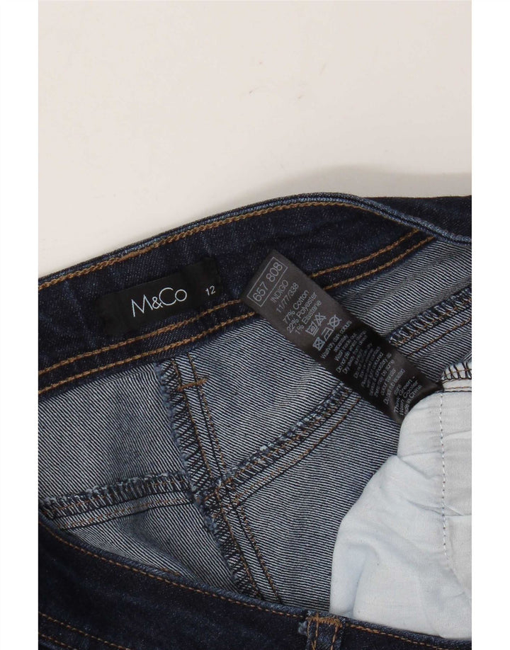 M&Co Dame Slim Jeans UK 12 Medium W32 L31 Marineblå Bomuld