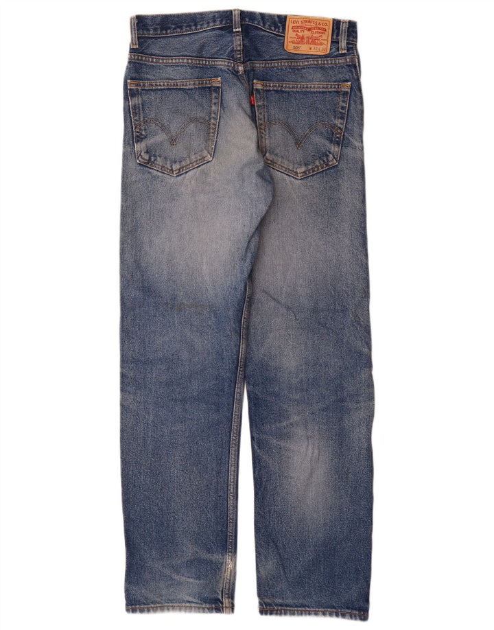 Levi's Herre 505 Regular Fit Straight Jeans W32 L32 Blå Bomuld