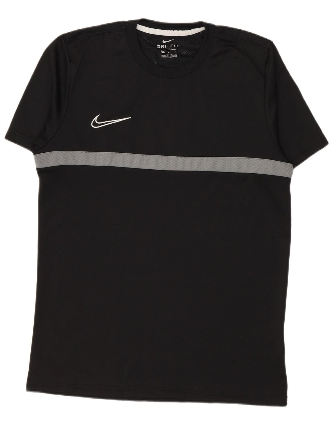 Nike Herre Dri Fit T-shirt Top Medium Sort Colourblock Polyester