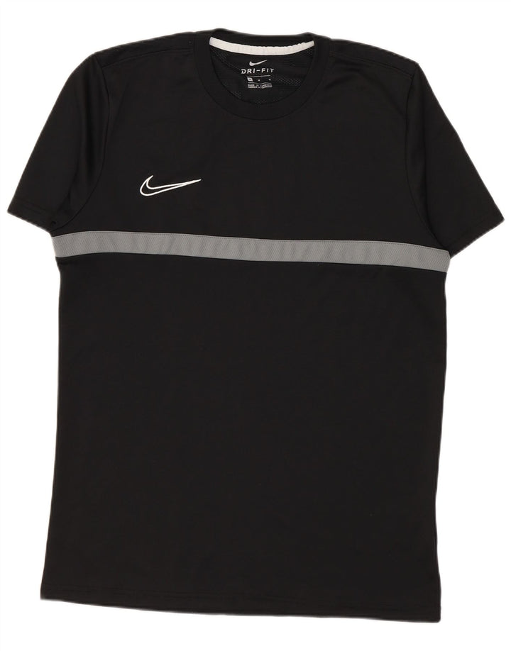 Nike Herre Dri Fit T-shirt Top Medium Sort Colourblock Polyester