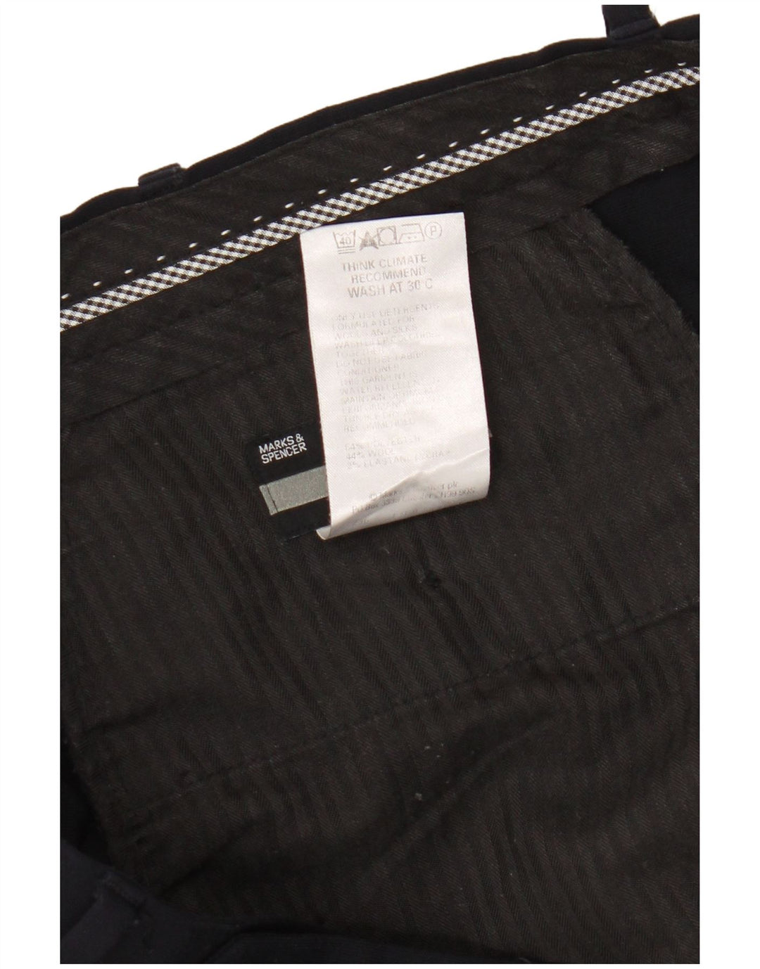 Marks & Spencer Herre Pegged Suit Bukser W36 L33 Marineblå Polyester