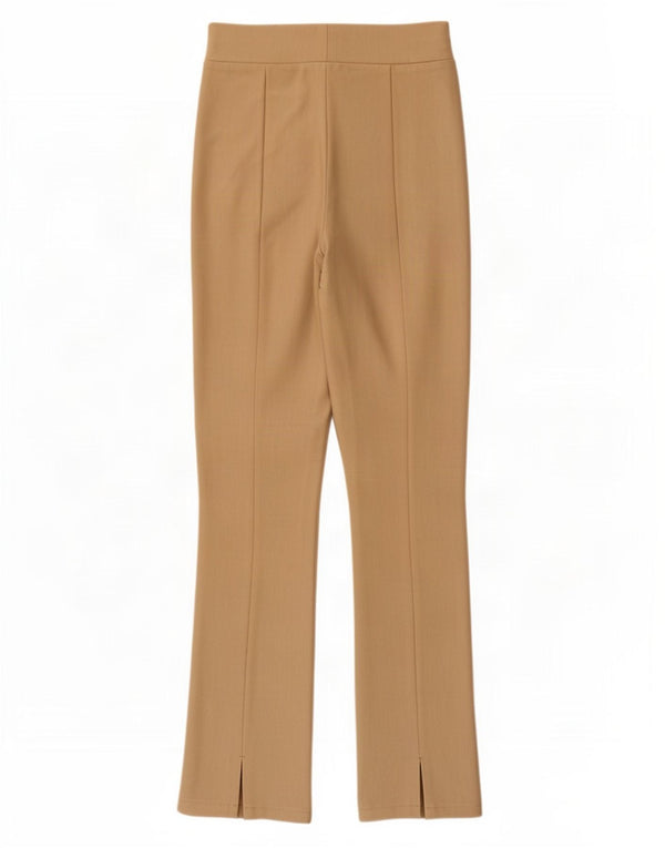 Zara Dame Bootcut Casual Bukser Small W26 L29 Beige Viscose