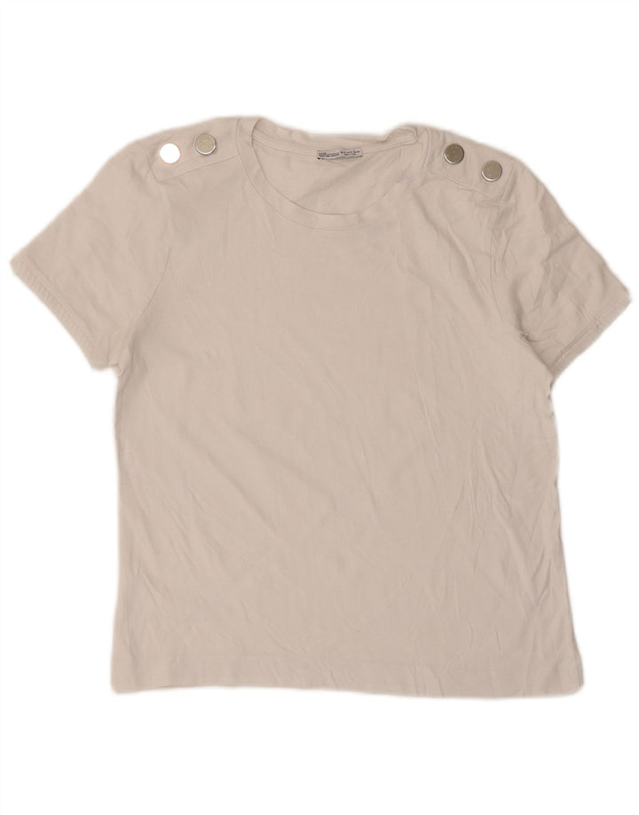 Zara T-Shirt Top UK 12 Medium Hvid