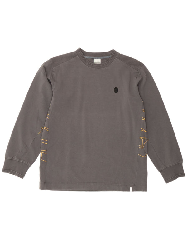 Nike Herre grafisk sweatshirt Jumper UK 42/44 Stor grå bomuld