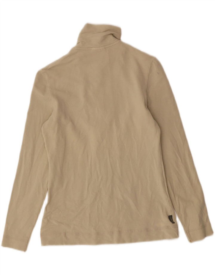 REEBOK Womens Zip Neck Top Long Sleeve UK 8 Small Beige Cotton Vintage Reebok and Second-Hand Reebok from Messina Hembry 