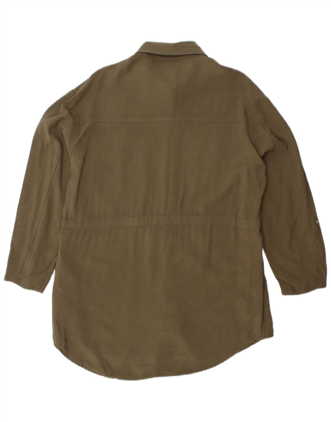 Zara skjortekjole til kvinder UK 14 Medium Khaki Viscose