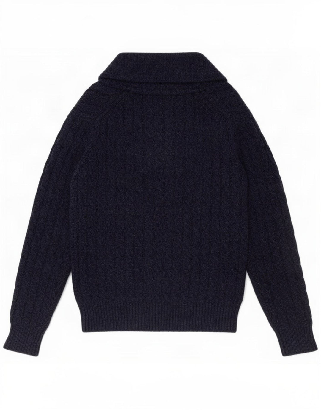 Lyle & Scott Herre Shawl Neck Jumper Sweater Medium Navy Blue Uld