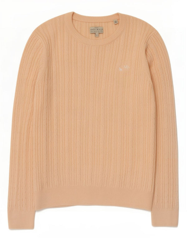 Jack Wills Dame Boat Neck Jumper Sweater UK 12 Medium Pink Bomuld