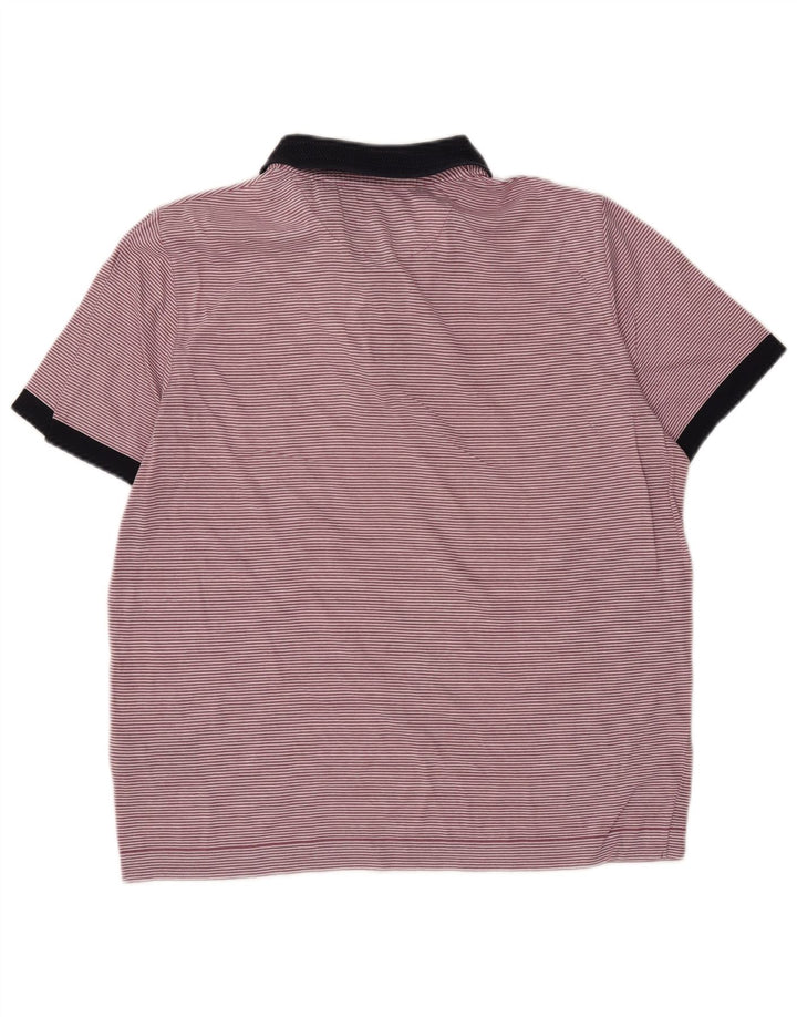 TED BAKER Poloshirt til mænd str. 5 XL Pink nålestribet bomuld