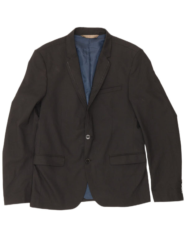 Zara Herre 2-knaps blazerjakke EU 50 Medium Sort Polyester