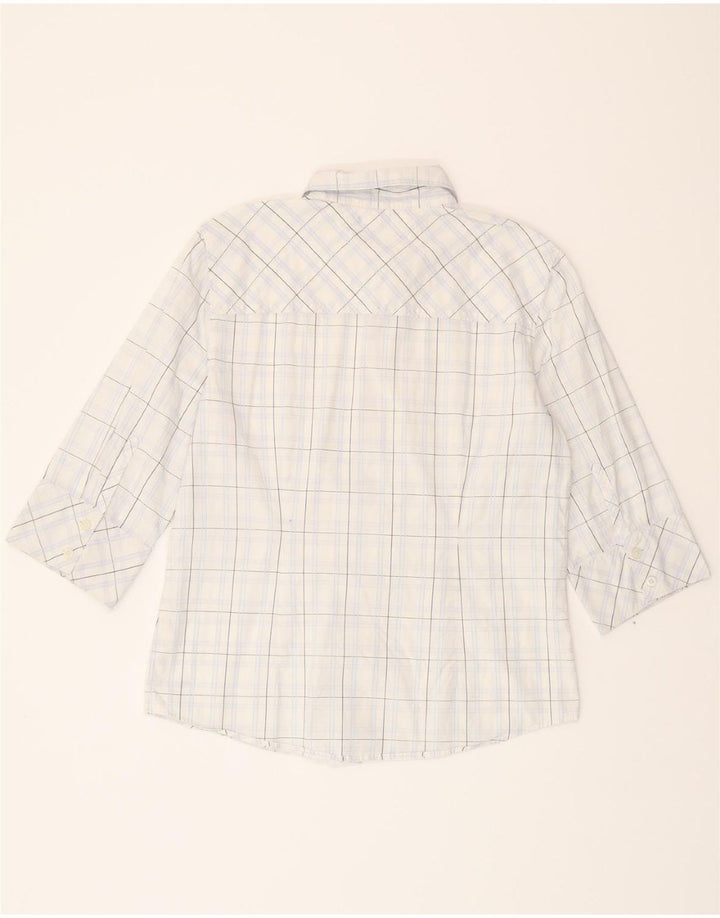 TOMMY HILFIGER Womens 3/4 Sleeve Shirt US 12 Large White Check Vintage Tommy Hilfiger and Second-Hand Tommy Hilfiger from Messina Hembry 