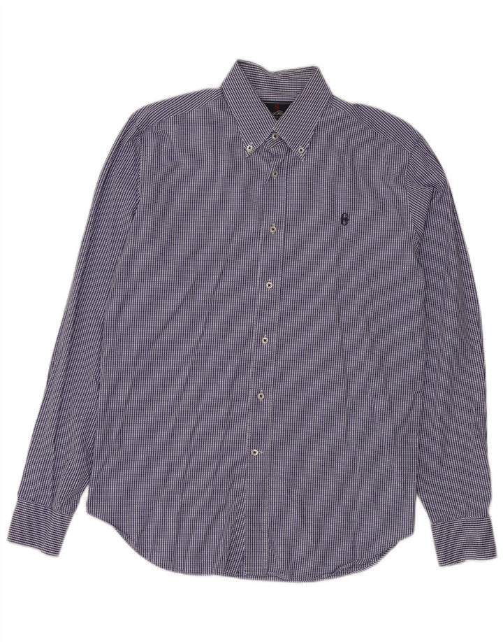 CONTE OF FLORENCE Herreskjorte Large Blue Gingham Cotton