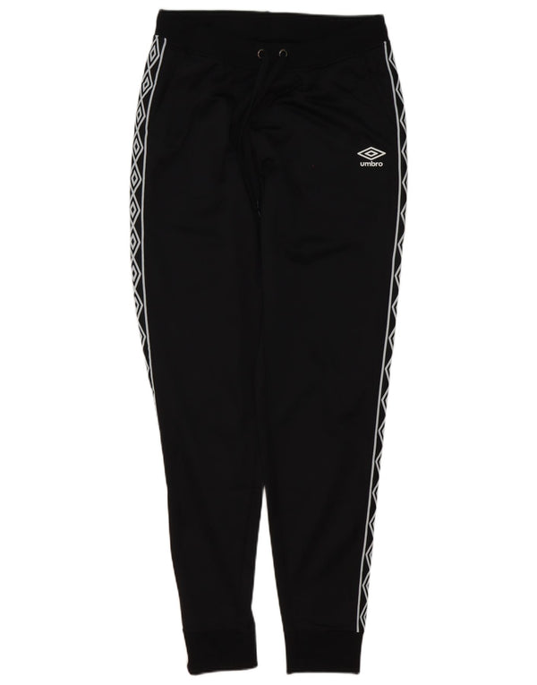 Umbro Mens Graphic Tracksuit Trousers Joggers Small Black Polyester