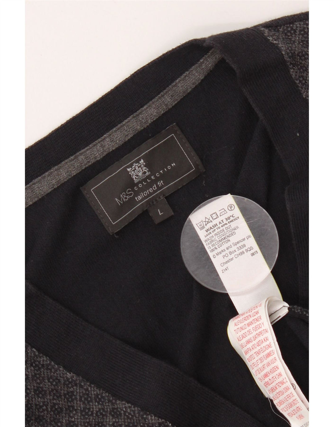 Marks & Spencer herre skræddersyet pasform cardigan sweater stor marineblå