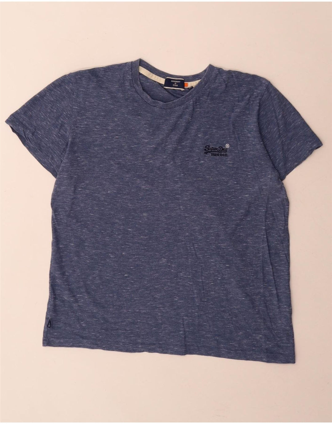 Superdry T-shirt top til mænd, stor marineblå flækket bomuld