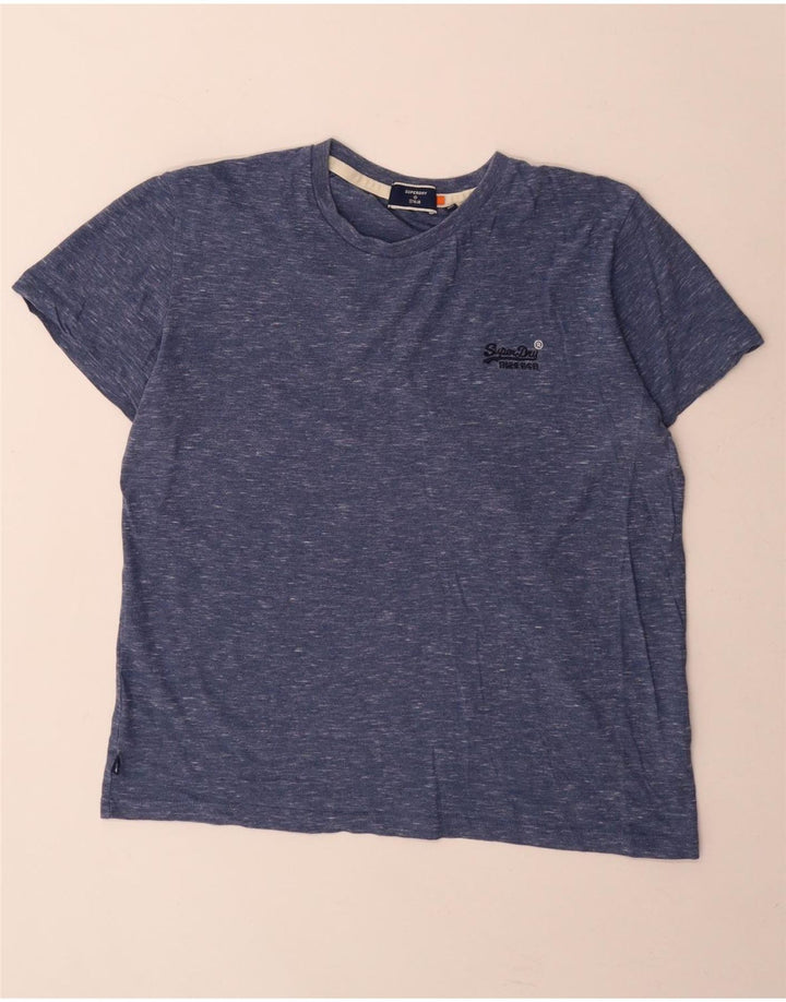 Superdry T-shirt top til mænd, stor marineblå flækket bomuld