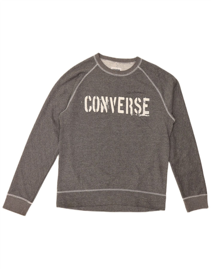 Converse grafisk sweatshirt til mænd mellem grå bomuld