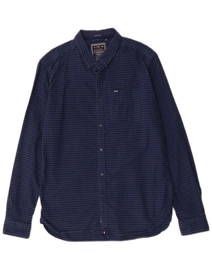 SUPERDRY Herreskjorte XL Marineblå Gingham
