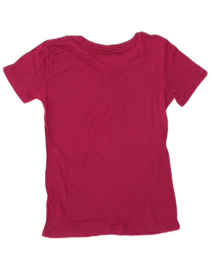 Diesel Dame Grafisk T-Shirt Top UK 14 Stor Pink Bomuld