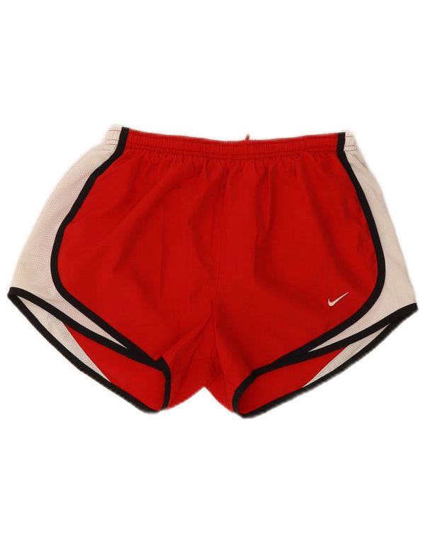 Nike Womens Dri Fit Regular Sports Shorts Small Red Colourblock Sports
