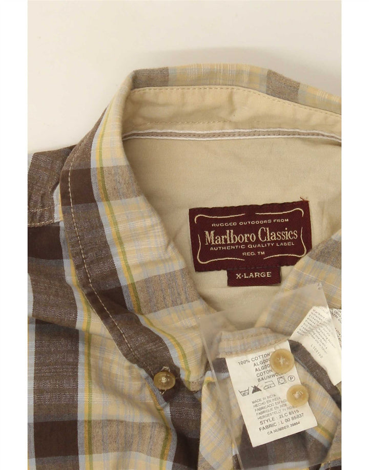 Marlboro Classics herreskjorte XL Beige ternet bomuld
