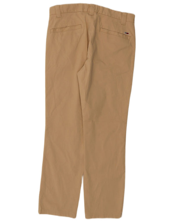Tommy Hilfiger Herre Lige Chino Bukser W30 L28 Beige Bomuld