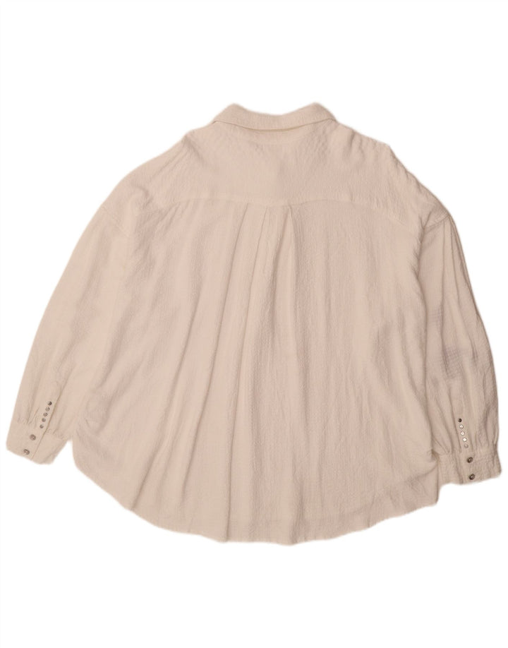 BKE Dame Pullover Oversized skjortebluse UK 16 Large White Rayon