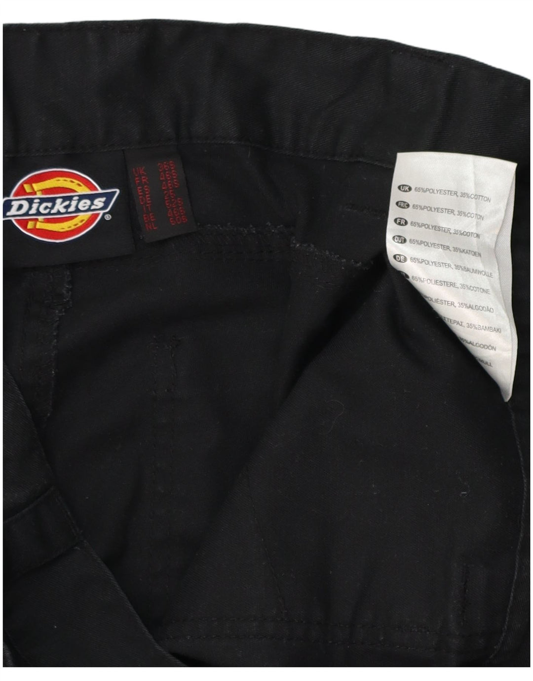 DICKIES Mens Straight Cargo Trousers W36 L28  Black Polyester