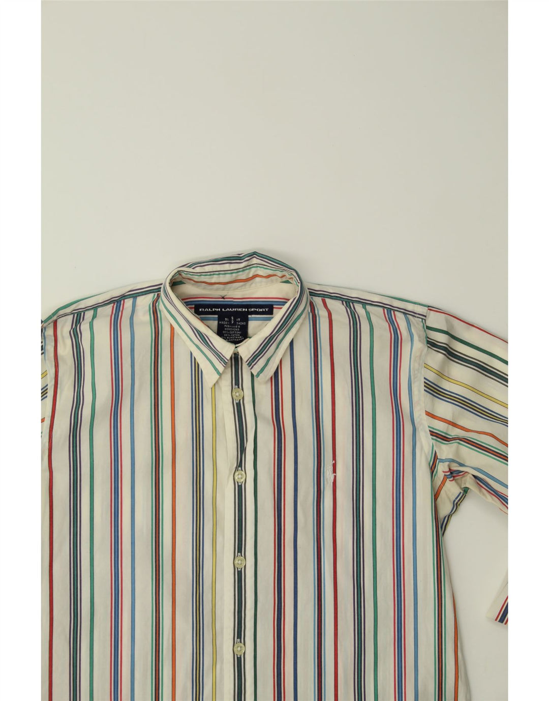 RALPH LAUREN Boys Shirt 15-16 Years Small Multicoloured Striped Cotton Vintage Ralph Lauren and Second-Hand Ralph Lauren from Messina Hembry 