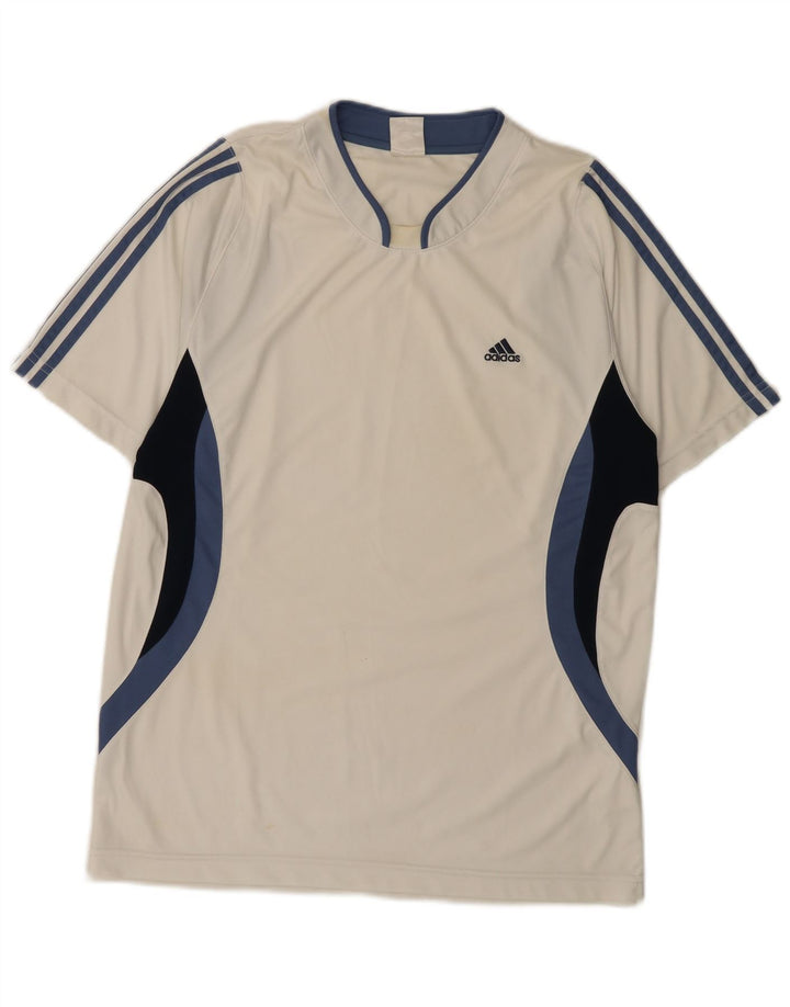 Adidas Herre T-Shirt Top XL Hvid Colourblock Polyester