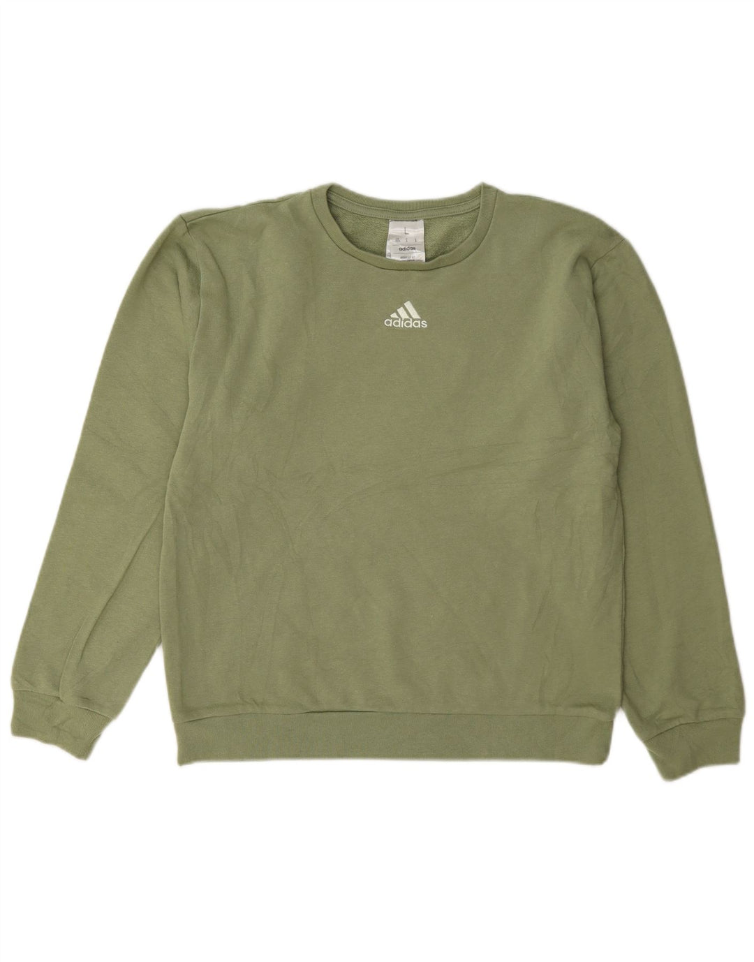 Adidas Dame Sweatshirt Jumper US 14/16 Stor grøn bomuld