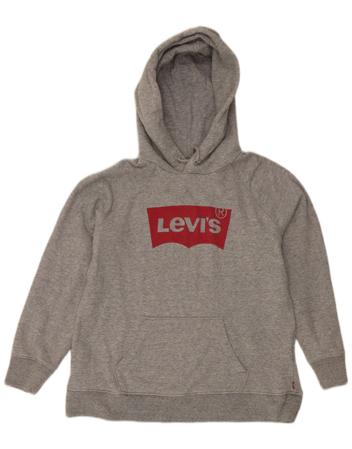 Levi's Grafisk hættetrøje til mænd mellemgrå flækket bomuld