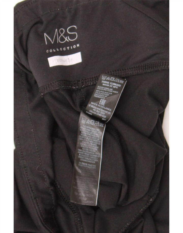 Marks & Spencer Womens Leggings UK 12 Medium Black Polyester