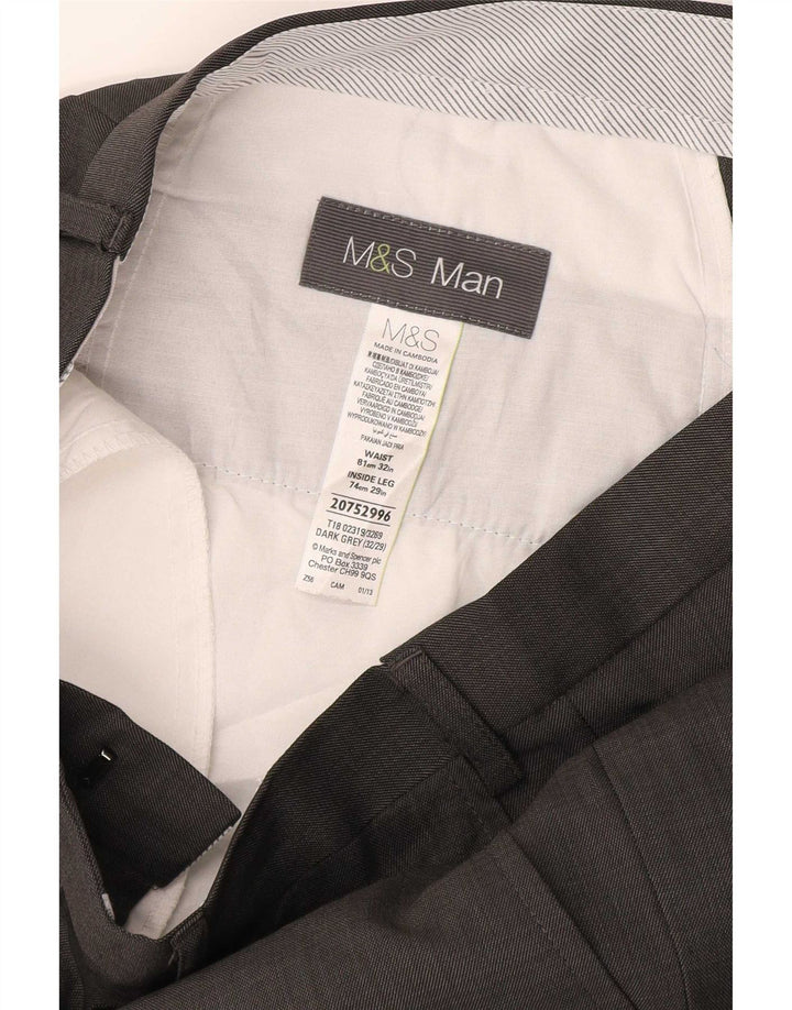 Marks & Spencer Herre Pegged Suit Bukser W32 L29 Grå Polyester