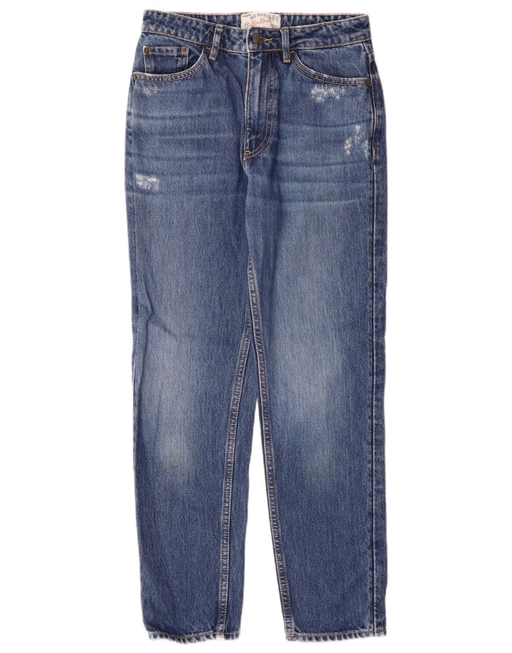 FAT FACE Dame Mom Jean Distressed Slim Jeans UK 6 XS W26 L26 Blå Bomuld