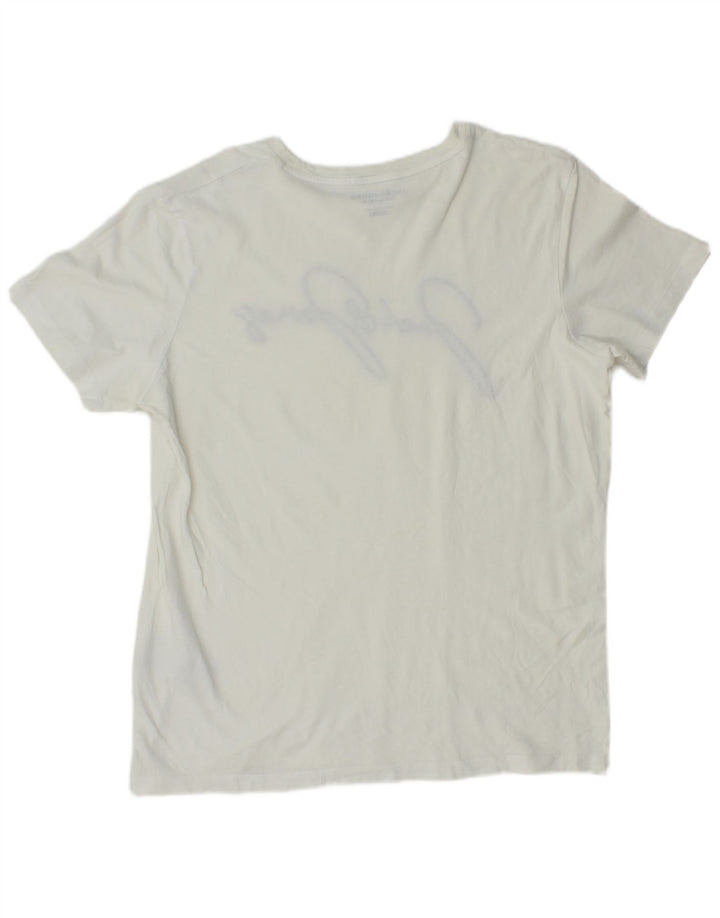 JACK & JONES Herre Regular Fit grafisk T-shirt Top Lille hvid bomuld