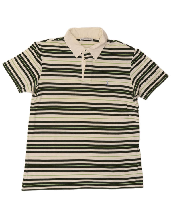 Trussardi herre poloshirt Medium flerfarvet stribet bomuld