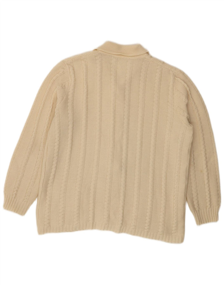 Vintage dame cardigan sweater UK 16 Large Off White
