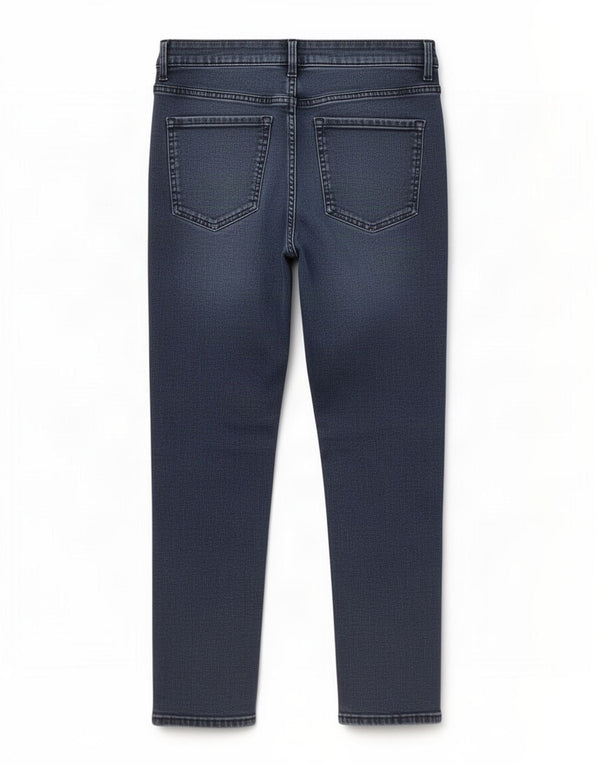 Marks & Spencer Womens Cropped Jeans UK 14 Large W30 L25 Navy Blue Bomuld