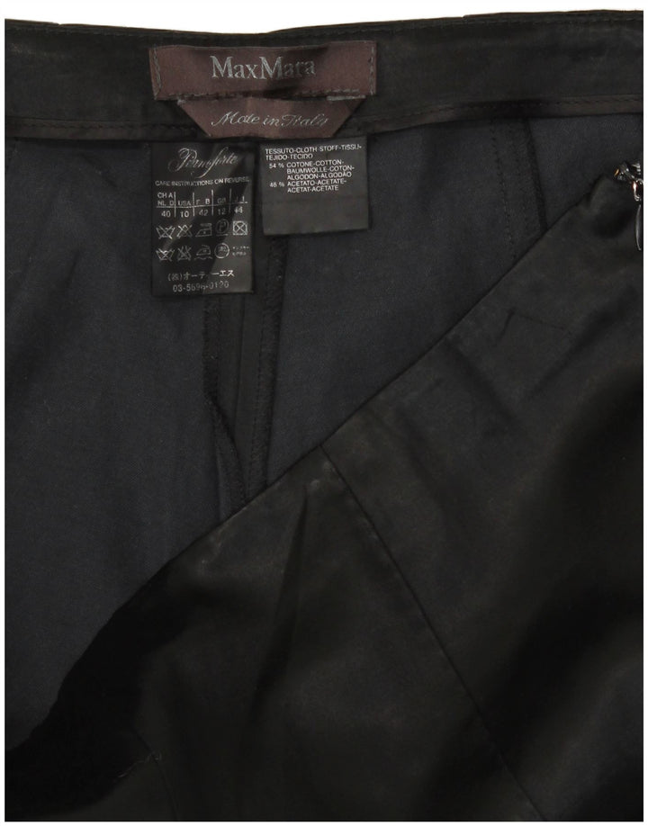 Max Mara Womens Cropped Trousers UK 12 Medium W30 L23 Black Bomuld