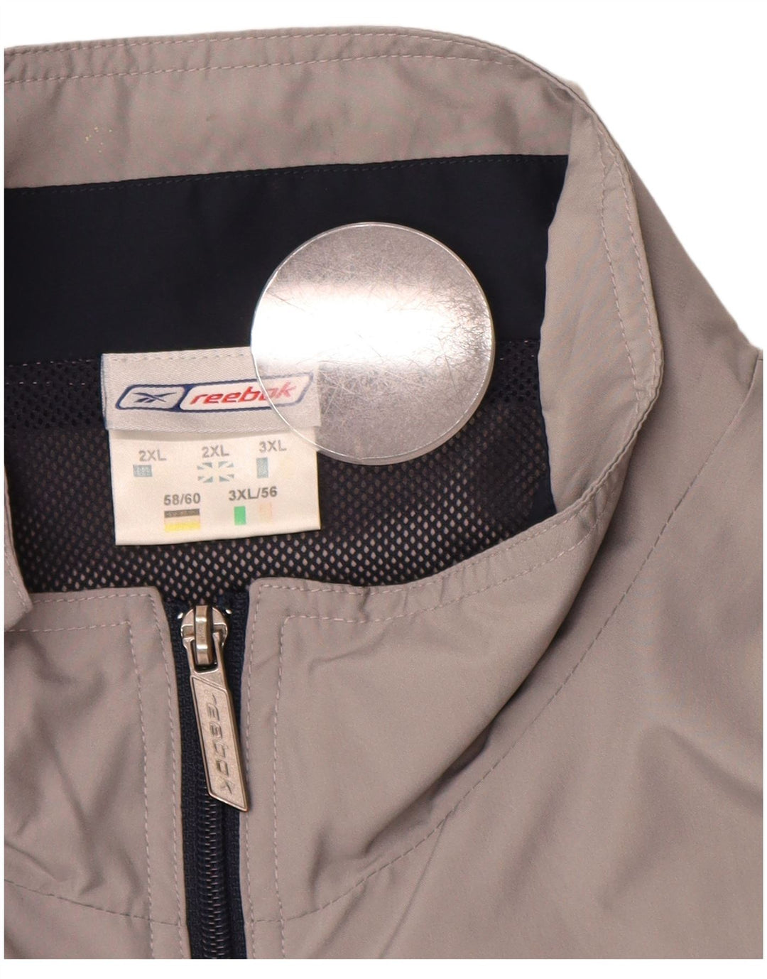 REEBOK Træningsdragt til mænd Topjakke 2XL Grå Colourblock Polyester