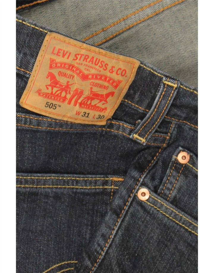 Levi's Herre 505 Regular Straight Jeans W31 L30 Navy Blue