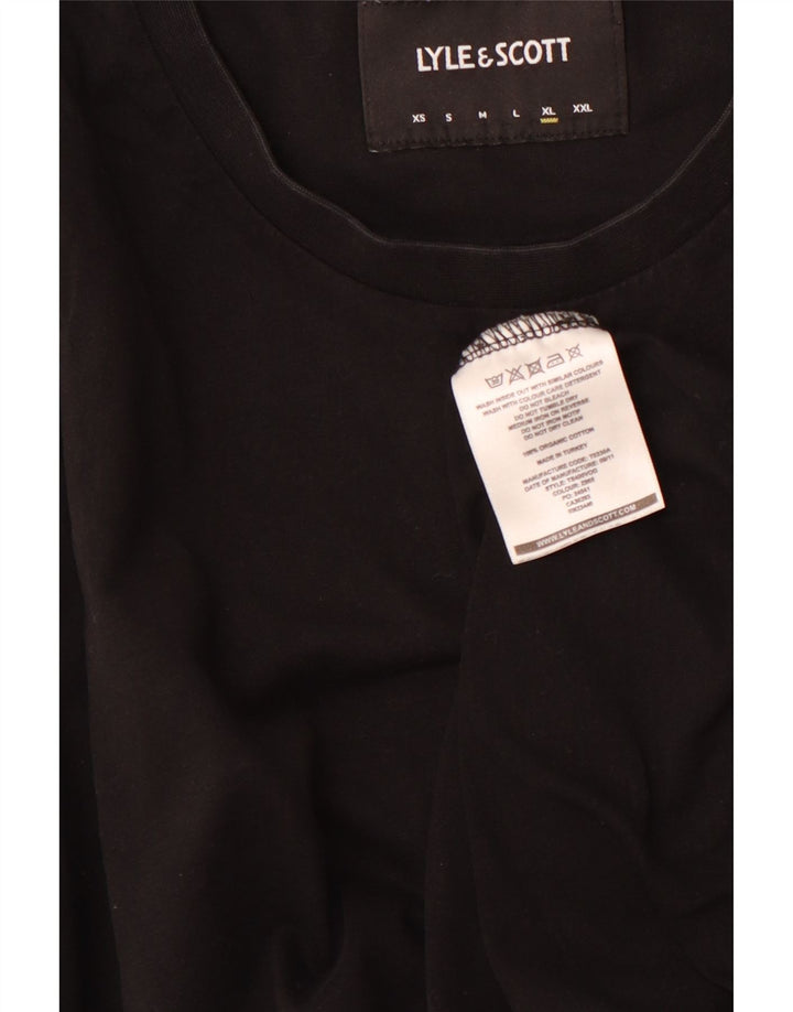 LYLE & SCOTT Herre T-Shirt Top XL Sort Bomuld