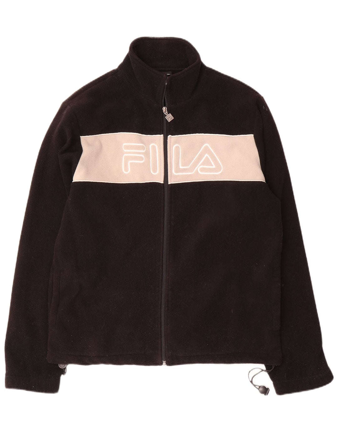 Fila Herre grafisk fleecejakke UK 38 Medium Sort Colourblock