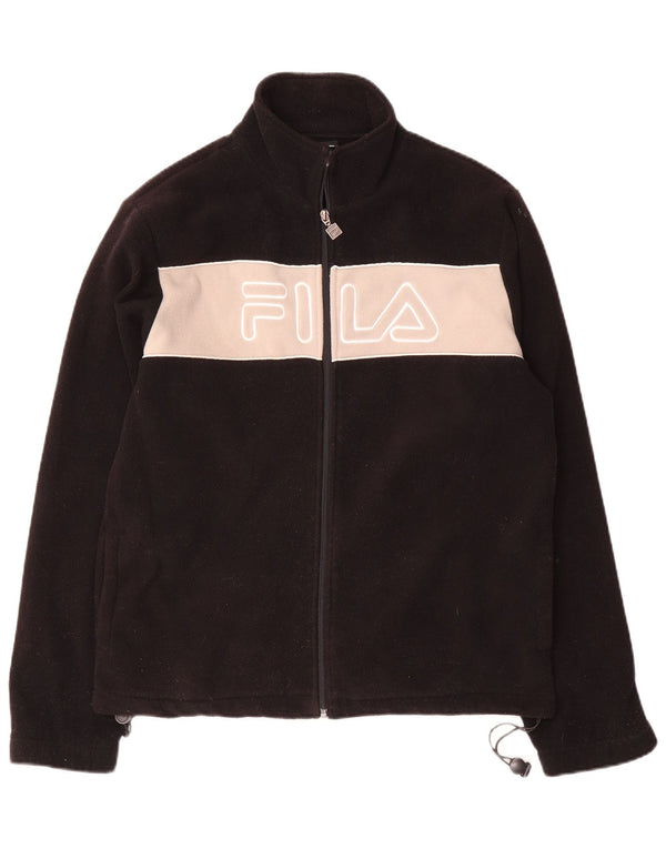 Fila Herre grafisk fleecejakke UK 38 Medium Sort Colourblock